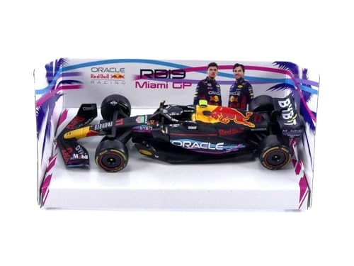 Bburago - Red RB19 - Miami GP 2023-1/43, Blue / Red / Yellow, Lunghezza: 10 cm, Larghezza: 4 cm, Altezza: 4 cm