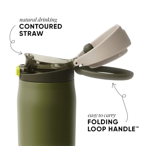 Simple Modern Mesa Loop Water Bottle with Straw | 24oz Cup Holder Friendly Insulated Stainless Steel Bottles for Travel, Sports and School | Cricket