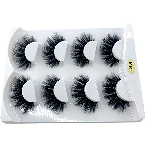 Hbzgtlad New 4 Pairs 3D Mink Hair False Eyelashes Criss-Cross Wispy Cross Fluffy Length 25Mm Lashes Extension Handmade Eye Makeup Tools (M07) #TOP4