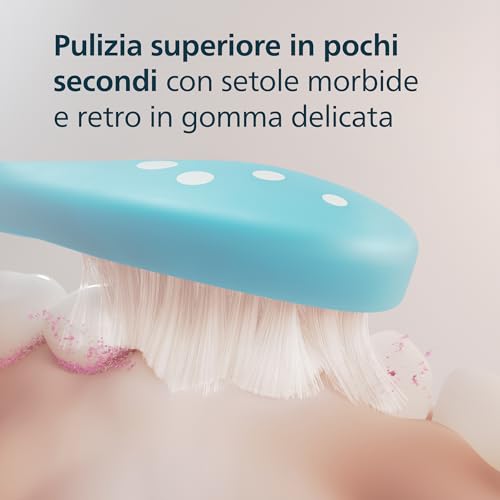PHILIPS Sonicare for Kids, testine di ricambio originali per i bambini dai 7 anni in su, confezione da 4, HX6044/90, Nuovo, 4 Testine - Immagine 2