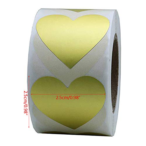 Y-Quarter Handmade Sticker Diy Gift Packaging,500Pcs Love Heart Blank Gold Adhesive Label Baking Packing Envelope Sealing Sticker Seals Scrapbook Diy For Halloween Christmas Wedding Decor #TOP2