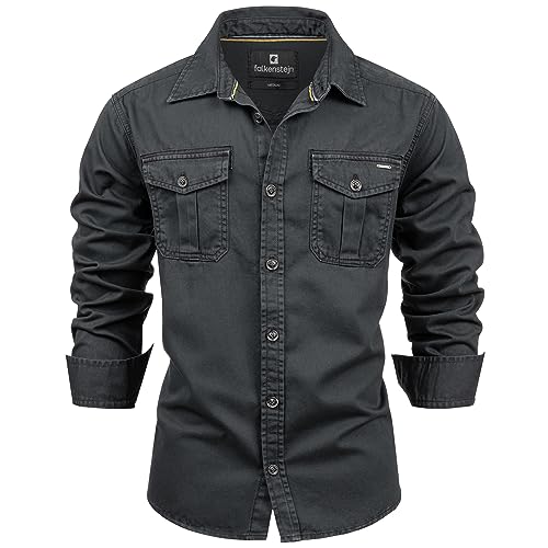 FALKENSTEJN Herrenhemd - Modell Riccaldo - 100% Baumwolle – Vintage Hemd...