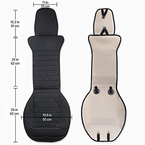 kingphenix Car Seat Cover - 1 Piece - Luxury Leather Car Seat Covers Front Seats Only - Universal Non-Slip Auto Seat Cover for 95% of Car Seats - Black