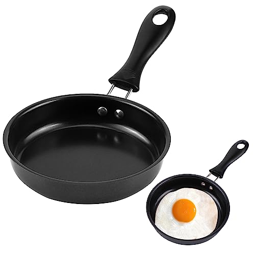 JSMTKJ Mini Poêle à Frire, Mini Poêle à Omelette, Mini Poêle Antiadhésive avec Poignée De Sécurité Isolante Pour Frire œufs, Bacon, Jambon, Steaks