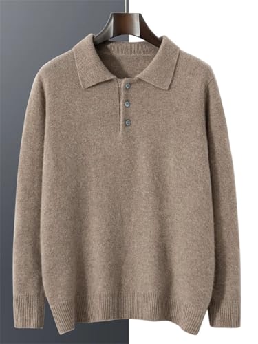 Men Classic Buttons Lapel Cashmere Blend Sweater Fall Winter Long Sleeve Casual Warm Pullover Jumper3