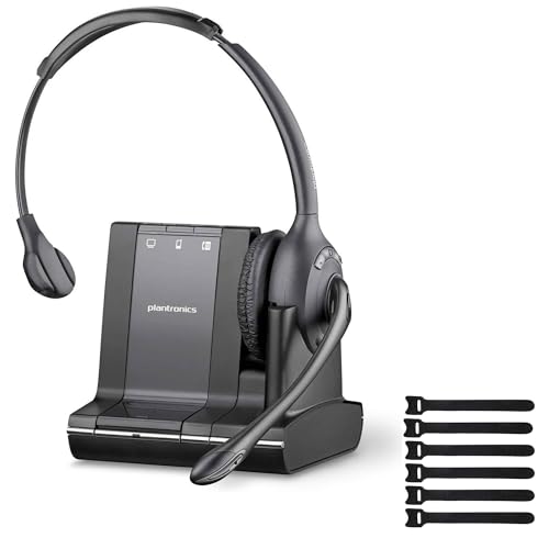 Plantronics Savi W710-M Multi Device Wireless Over-The-Head Headset System with Cable Management Accessories (Renewed)