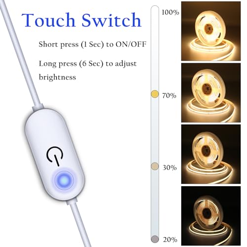 Tira de luces LED blanca y cálida 5V USB 6.56ft 2PCS miniatura 4