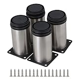 RDEXP Stainless Steel Adjustable Furniture Cabinet Legs Set of 4