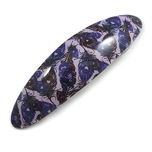 Barrette ovale en acrylique 95 mm pour fixer les cheveux épais sans glisser
