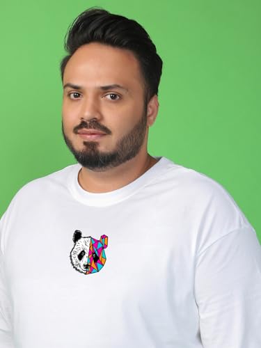 Image of Bewakoof Original Men's 100% Cotton 220 GSM Graphic Print Oversized Fit Round Neck Plus Size T-Shirt