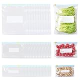 30 Stück Gefrierbeutel Wiederverwendbar, Lebensmittel Beutel, Gefrierbeutel Zipper, 3 Größe PE Aufbewahrungsbeutel Sandwichbeutel Küche Beutel, Auslaufsichere, für Brotbeutel Milch Snacks Fleisch Eier