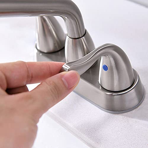 Brushed Nickel Utility Sink/Laundry Faucet, 4 Inch Centerest Rotatable Swivel 360° Spout With Threaded End, With Water Supply Line By Phiestina, Bf25-7-Bn #TOP6