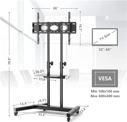 Soporte Móvil para TV con Ruedas para Pantallas 32-65" miniatura 2