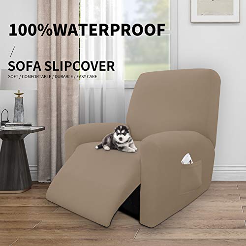 Image of Easy-Going 4 Pieces Waterproof Recliner Chair Slipcover Washable