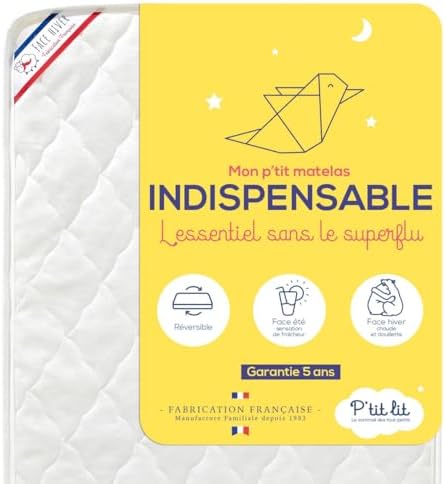P'tit Lit - Polyuréthane Matelas Bébé Indispensable - 60x120 cm -...