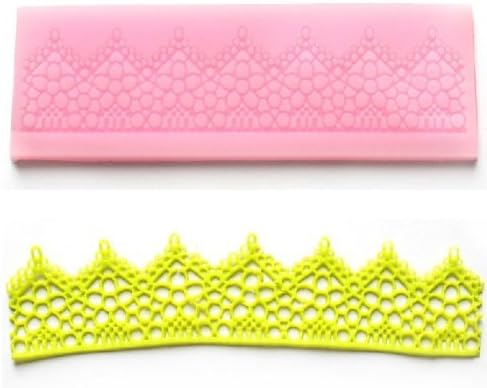 Wholeport Flower Trim Silicone Embossing Mold Fondant Lace Mould Fondant Cake Decoration Mould Polymer Clay Mould Resin Mould