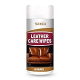 YABIKORA Leather Wipes, Leather Wipes for Car Interior Seat Cleaner, Steering Wheel & Furniture, Leather Couch Wipes and Conditioner - Generously Sized (4.72 x 5.51 Inch) - Full 40 Wipes