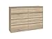 NOXEN Cómoda M8 140 Sonoma Oak, muebles de dormitorio, armario, ocho cajones, mesita de noche, muebles para el hogar, sala de estar, pasillo, mesita de noche