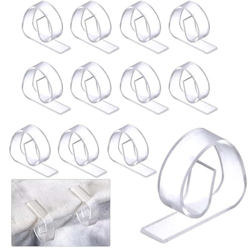 BQRKOTM 12 Pezzi Ferma Tovaglia da Esterno,Ferma Tovaglia da Tavola,Ganci Ferma Tovaglia da Esterno,Fermatovaglia,Blocca Tovaglia da Esterno,Clip Fermatovaglia,Fermatovaglia in Plastica Trasparente