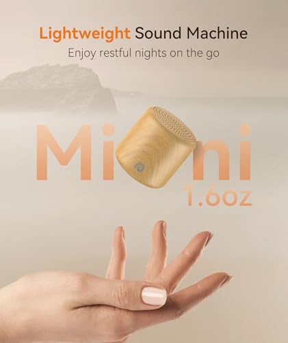 Image of Dreamegg Portable Sound Machine - Travel Sound Machine for Sleep, Features Powerful Battery, Egg-Sized, 16 Soothing Sounds, Timer, Sound Machine for Baby Adults Office Privacy Home Gift, 2 Pack, Wood