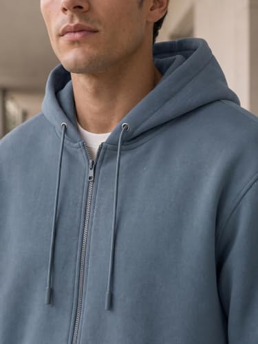 Image of Nobero Classic Zipper Hoodie for Men | Zip Up Hoodies for Men | Regular Fit | Full Zip Closure | Drawstring Hood | Zipped Hooded Sweatshirt | Cotton Rich Zipper Fleece Hoodie