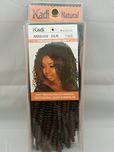 Kadi Natural Braiding Style, Hair Extension, Professional Grade Kanekalon (T1B/30 - Black /Medium Auburn, NUBIAN SILK)