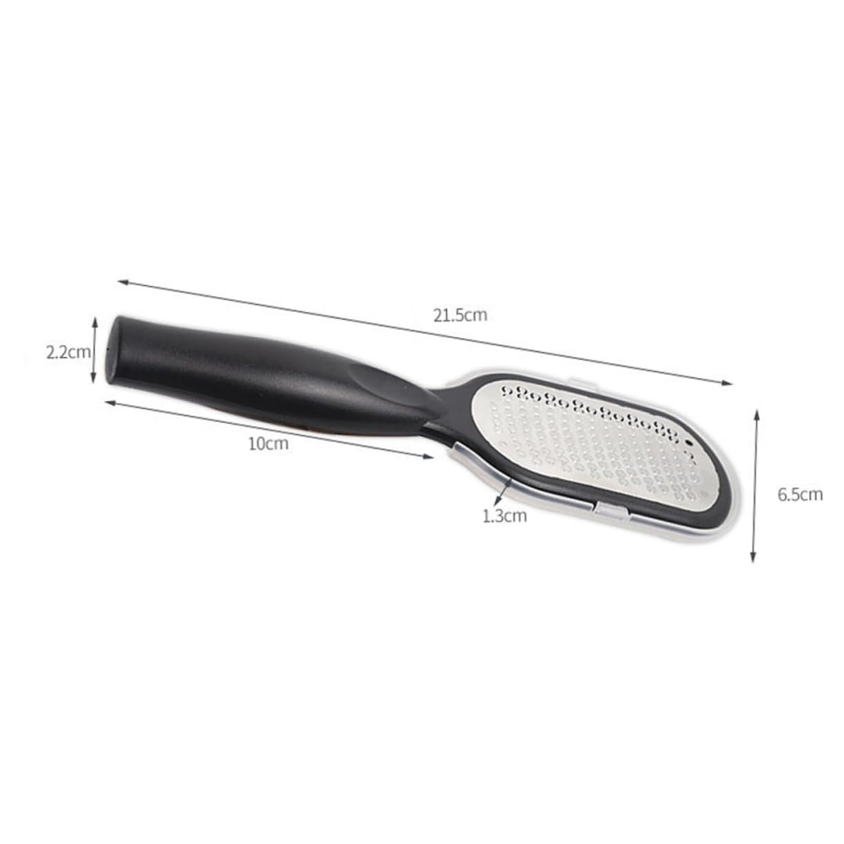 GALPADA Durable Stainless Steel Foot Scraper with Cover Tool for Smooth Feet for Removing Dead Skin Easy to Clean Comfortable Grip Design Black