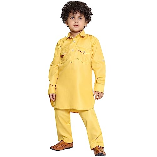 Image of AJ DEZINES Kids Cotton Full Sleeve Solid Black Pathani Suit Set for Boys - Ethnic Wear | Traditional | Festival Wear for boys - Regular Fit
