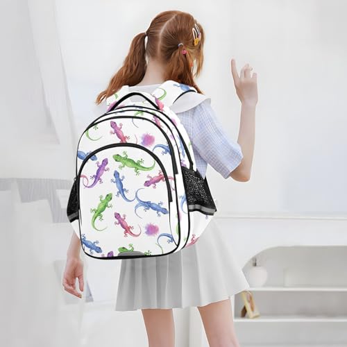 Emelivor Lizards Watercolor Kids Backpack School Backpacks Toddler Backpack Bookbag Book Bag for Boys Girls,S 7