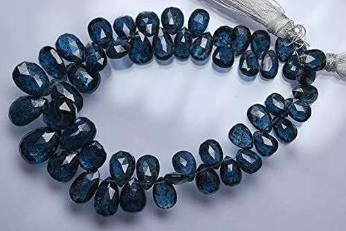 Kyanite bleue teal en briolettes poires facettées pour création de bijoux artisanaux