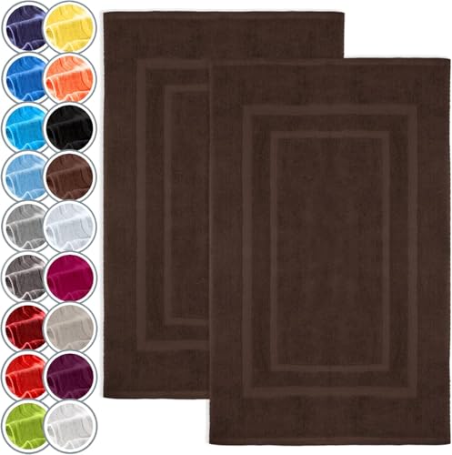 NatureMark Lot de 2 Tapis de Bain 50x80 cm – Coton Éponge 800 g/m² – Tapis Salle de Bain...