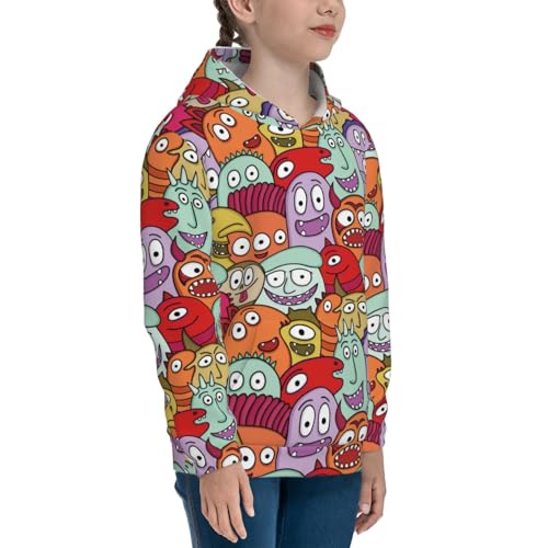 Funny Monster Kids Pullover Hoodies Boys Sweatshirts Girls Athletic Clothes with Pocket3