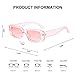 BUTABY Rectangle Sunglasses for Women Retro Driving Glasses 90’s Vintage Fashion Narrow Square Frame UV400 Protection Pink