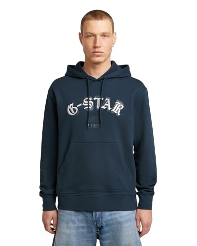 G-STAR Sudadera con capucha Embro Logo HB Hoodie para Hombre, Azul (dk patriot blue D27100-D257-7160), XXL