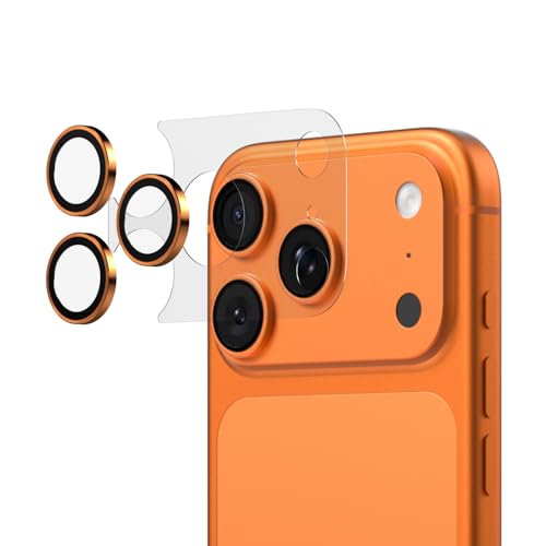 RhinoShield Orange Camera Lens Protectors + Lens Base Protector Compatible with iPhone 17 Pro | All Round Protection, Scratch Resistant, Alignment Tool Included