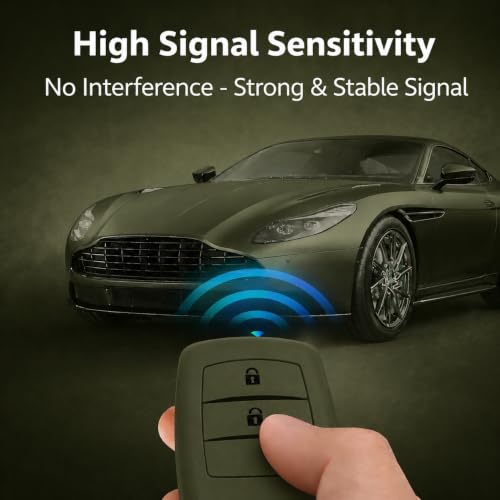 Image of JVCV Soft TPU Key Cover Compatible with Toyota Fortuner Camry Hilux Innova Crysta Fortuner Legender Innova HyCross Land Cruiser 3 Button Smart Key (3B Matte Green)