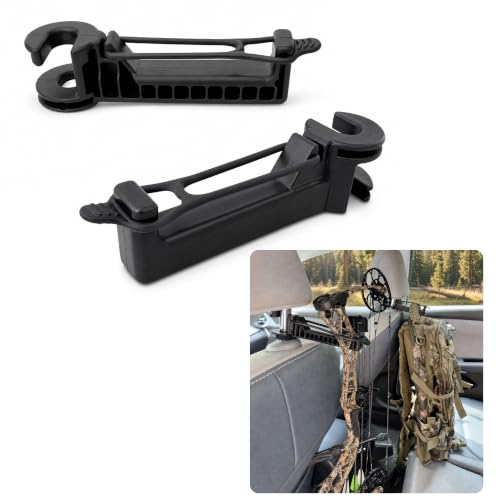 Heavy-Duty Bow Hanger for Truck Headrest, 2 Pack Twist-On, Holds 100 Lbs