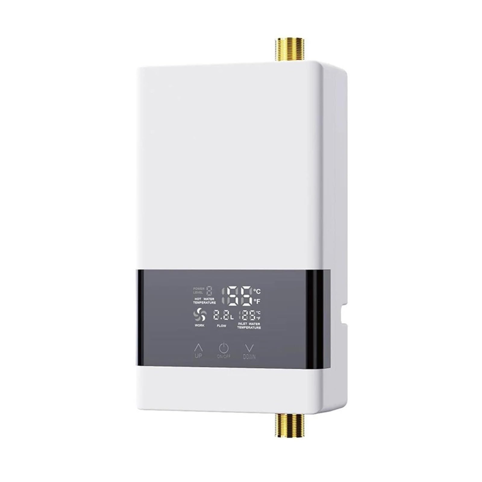 Instant Water Heater Bathroom Kitchen Wall Mounted Electric Water Heater with Remote Control LCD Temperature Display Compact and Durable(110 4000W white-01)