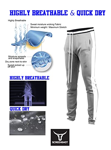 Screenshot-S41700 Mens Hip Hop Premium Slim Fit Comfort Track Pants - Athletic Fitness Fashion Urban Lifestyle Streetwear Bottoms-Silver-Small #TOP1