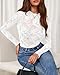 BTFBM Mesh Long Sleeve Tops for Women Lace Sexy Sheer Tight See Through Crew Neck Spring Fall 2026 Party Club Outfits(White, Small)