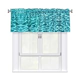 QAZWZML Cenefa con patrón de agua para piscina, cortina decorativa de...