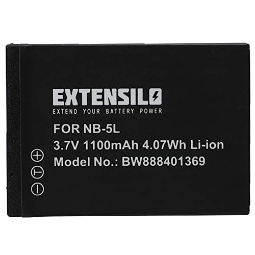EXTENSILO Akku Ersatz für Canon NB-5L für Kamera (1100mAh, 3,7V, Li-Ion) Cover