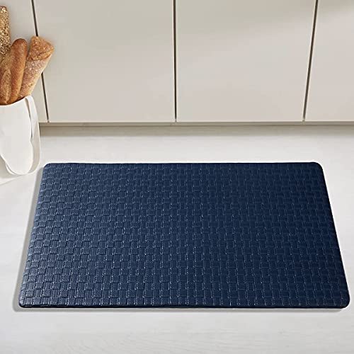 Asvin Premium Kitchen Mat Set, Anti Fatigue Pvc Kitchen Floor Mat And Rug, 17"X30"+17"X47", Cushioned, Waterproof, Heavy Duty Kitchen Sink Mat For Home, Farmhouse, Indoor, Blue #TOP6