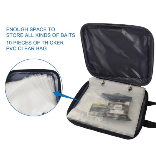 Aventik Fishing Tackle Binder Estuche rígido de EVA para almacenamiento y organización de cebos y aparejos de pesca resistente al agua (negro) miniatura 3