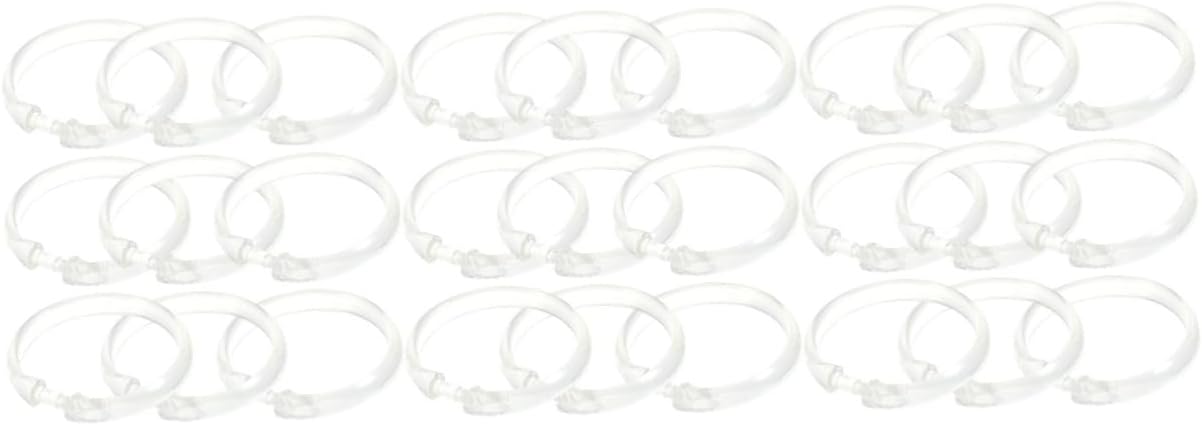 3sets Double Sided Shower Hooks Snap Closure Curtain Rings for Shower Rods 12pcs*3