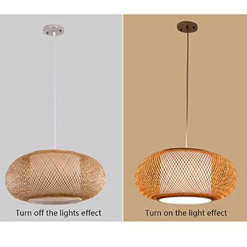 Lámpara de techo decorativa retro de bambú con forma de cesta 6