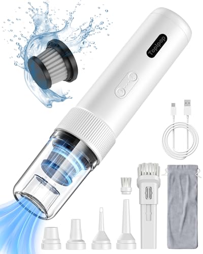 Topipop Aspirateur de Voiture, aspirateur sans Fil 21 000 Pa, aspirateur de Voiture Puissant 4 en 1,...