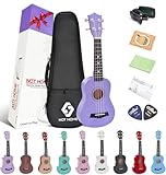 Soprano Ukulele Beginner Pack, 21 Inch Basswood kids...