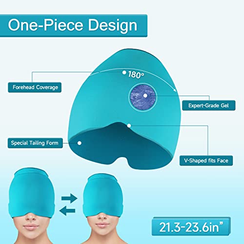 Headache Relief Hat, Ice Cap For Migraines Tension Sinus Headache Relief, Snugly Fit For Head Ice Pack Cap With Gel Ice For Headache Migraine Relief, Compressed Therapy Headache Relief Cap (Green) #TOP2
