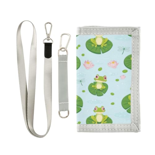 Wusikd Cartoon Frogs Kids Wallet for Boys Girls Cute Toddler Trifold Wallet Novelty Wallet for Teens Women Men